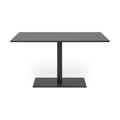 Table de jardin Piemonte inclinable en aluminium noir et céramique pleine calatorao - Lg 140 x Larg. 80 x H 74 cm