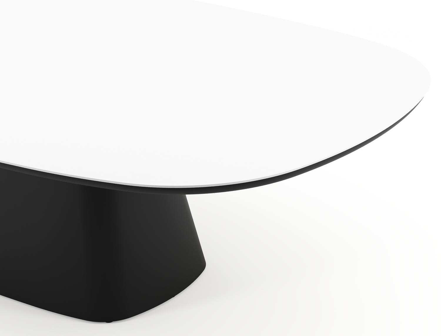 Amico tuintafel bombo xl in zwart aluminium en volkeramiek Arctic White - L 270 x B 148 x H 73.5 cm