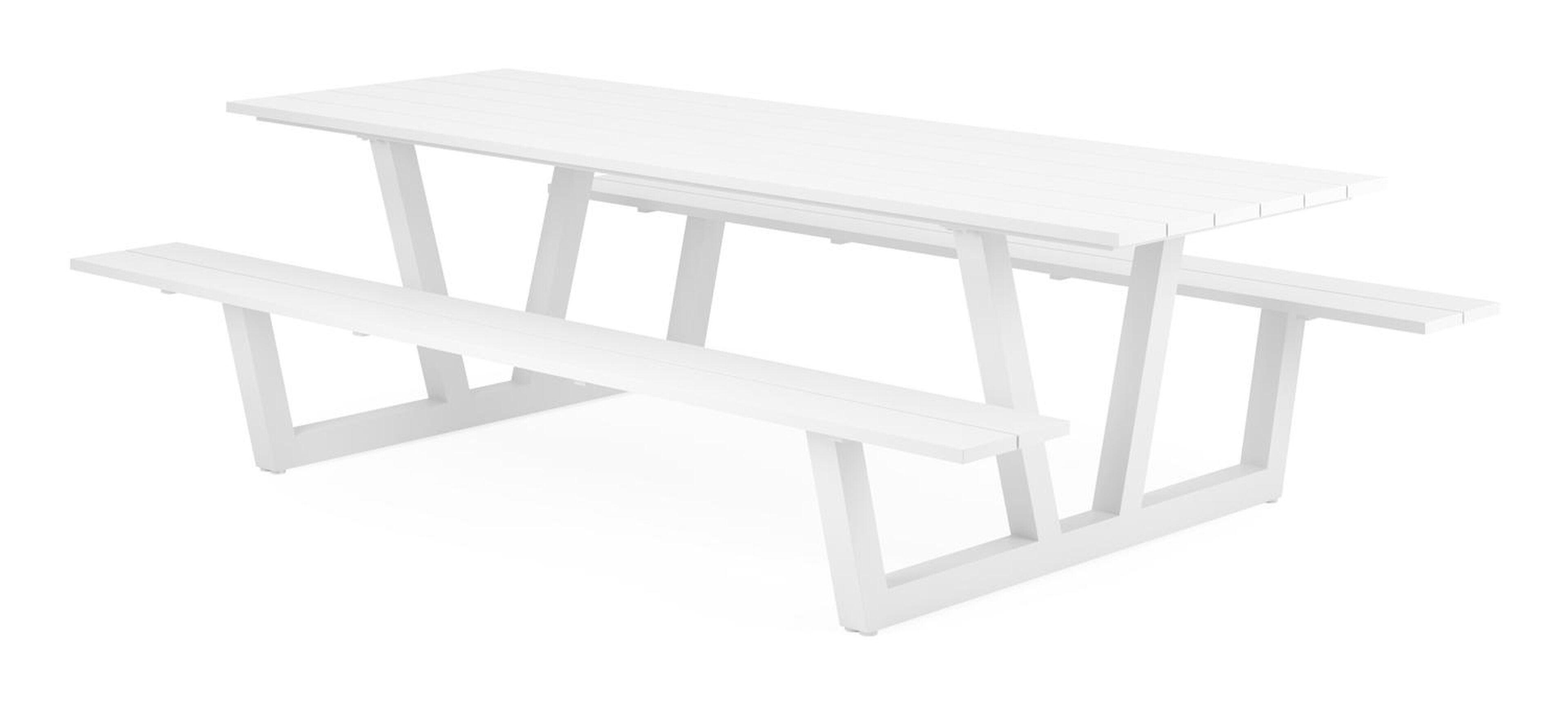 Table de pique-nique Felino en aluminium blanc - Lg 260 x Larg 176 x H 76 cm