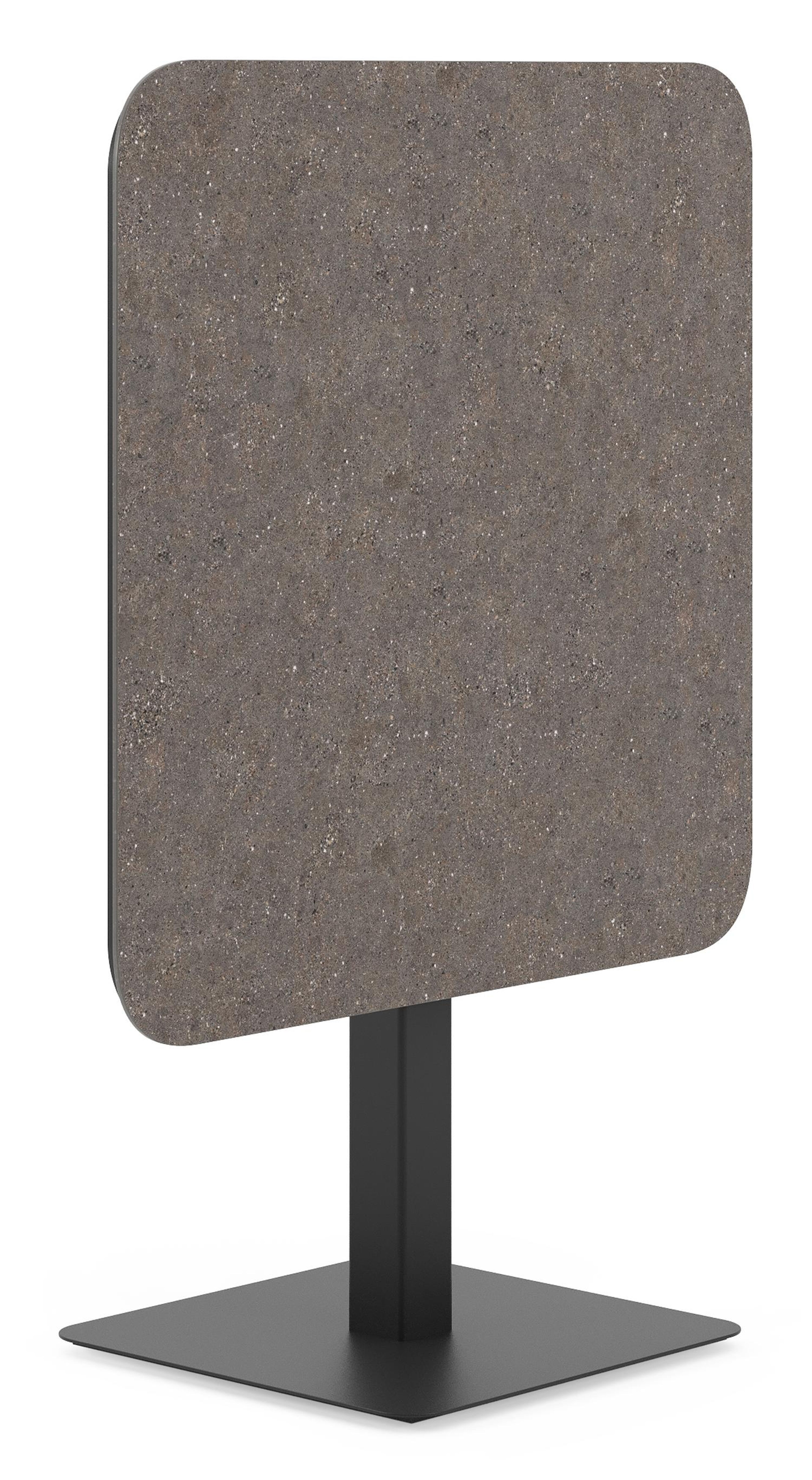 Fano kantelbare tuintafel vierkant afgerond in zwart aluminium en volkeramiek wulong - L 80 x B 80 x H 72.5 cm