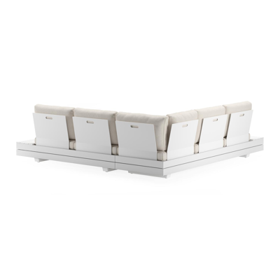 Bodino loungehoek in wit aluminium met sand weather+ softtouch kussens
