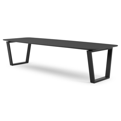 Pagino tuintafel in zwart aluminium en volkeramiek nero black - L 315 x B 115 x H 74 cm